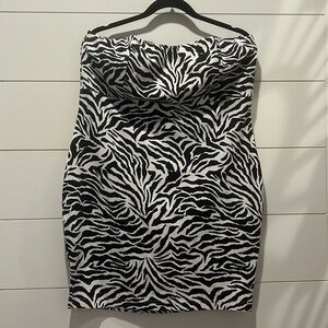 Forever21+ Zebra Print Strapless Bodycon Dress. Sz. 2x